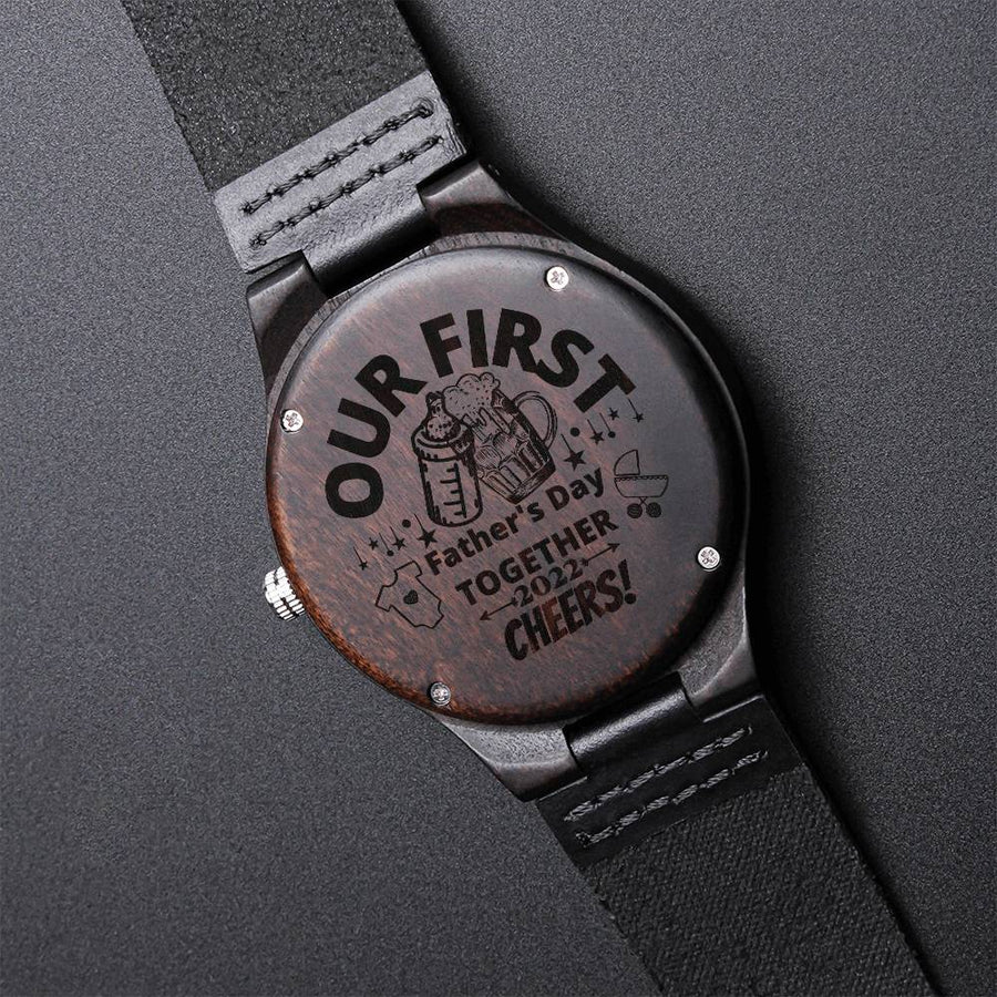 Gift For Dad Engraved Wooden Watch