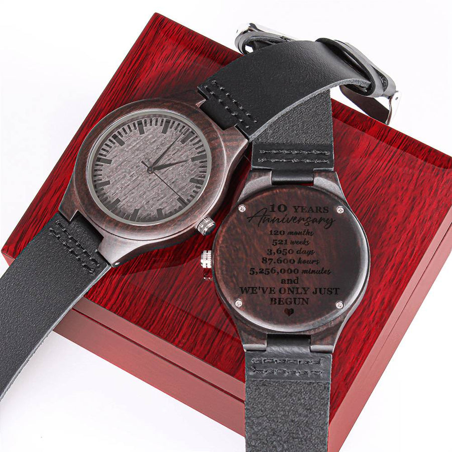 10Th Wedding Anniversary Gift For Him 10 Year Anniversary Gift For Husband For Men Engraved Wooden Watch