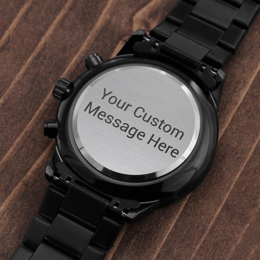 Gift for Husband From Wife-Engraved Black Watch
