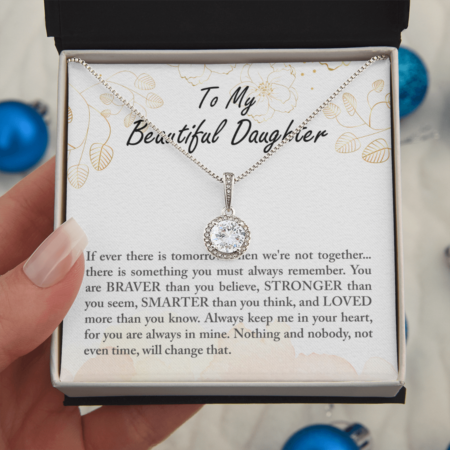 Always Keep Me in Your Heart Eternal Hope Necklace Engraved Perfect Gift for Daughter from Mom