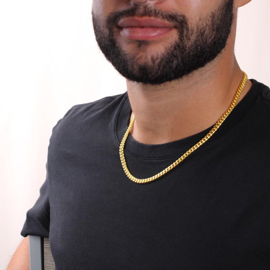 To My Son Cuban Chain Link Necklace Gift from Mom Cuban Link Chain