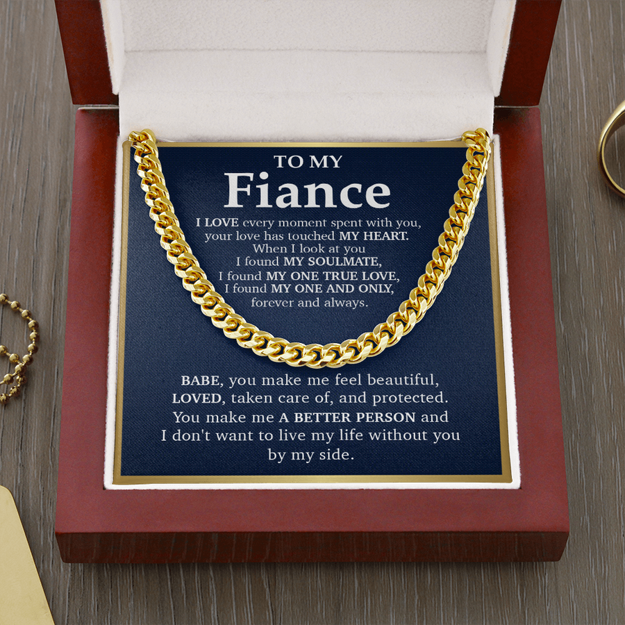 FA002 // Cuban Link Chain Necklace // Gift For FIANCE