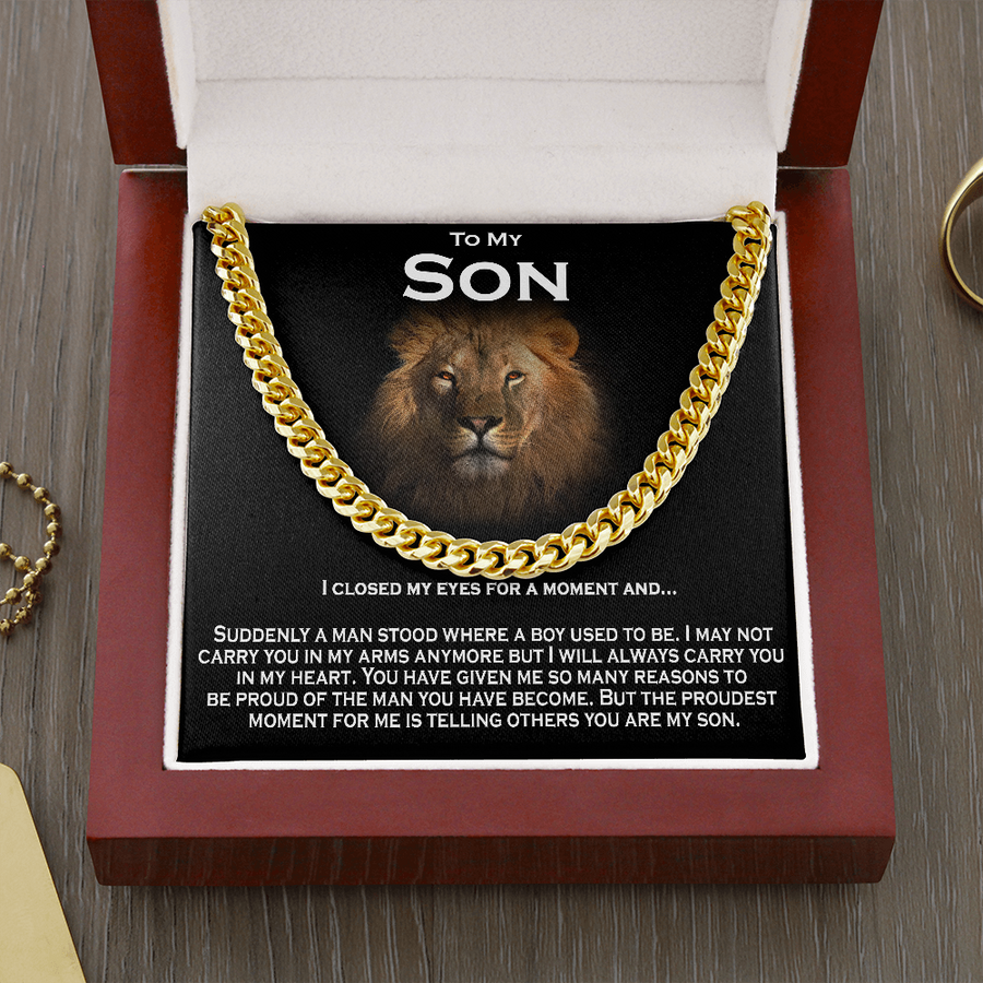 To My Son | Solid Cuban Chain Necklace Cuban Link Chain