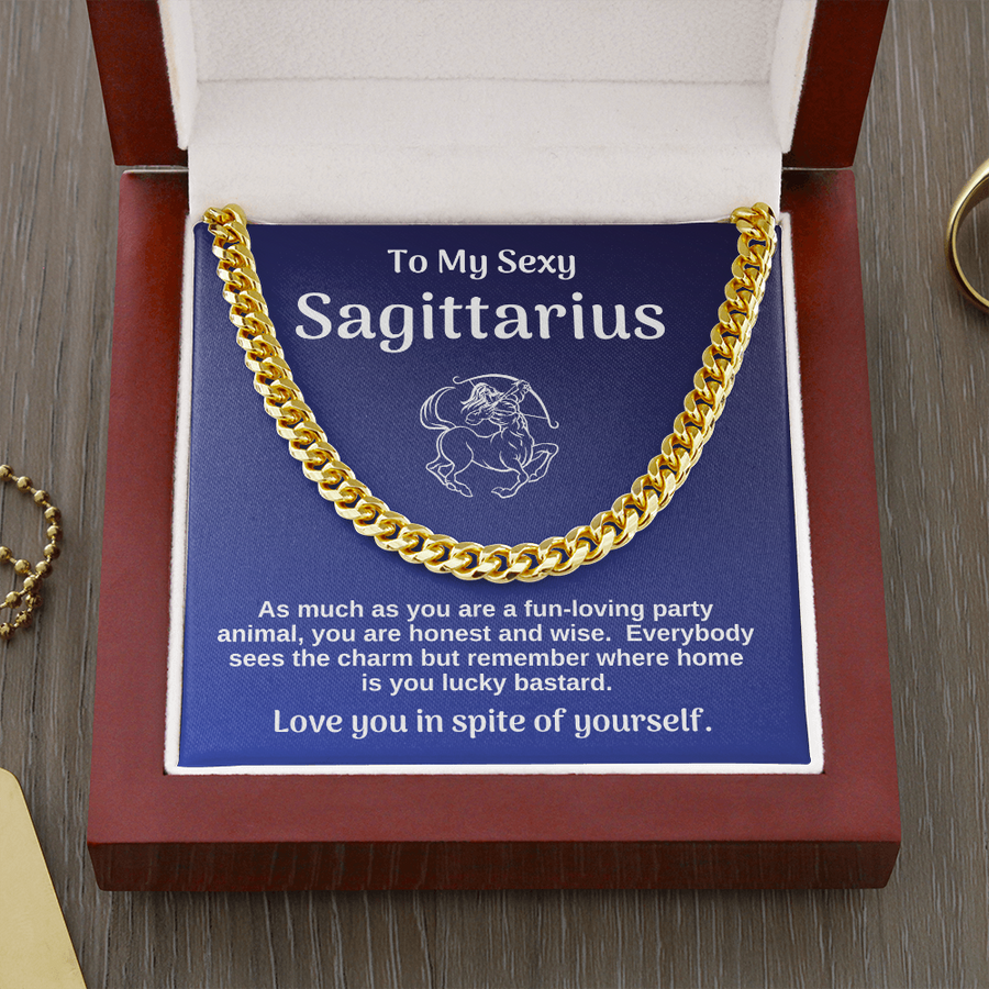 My Sexy Sagittarius Cuban Chain Link Necklace gift from Wife Cuban Link Chain