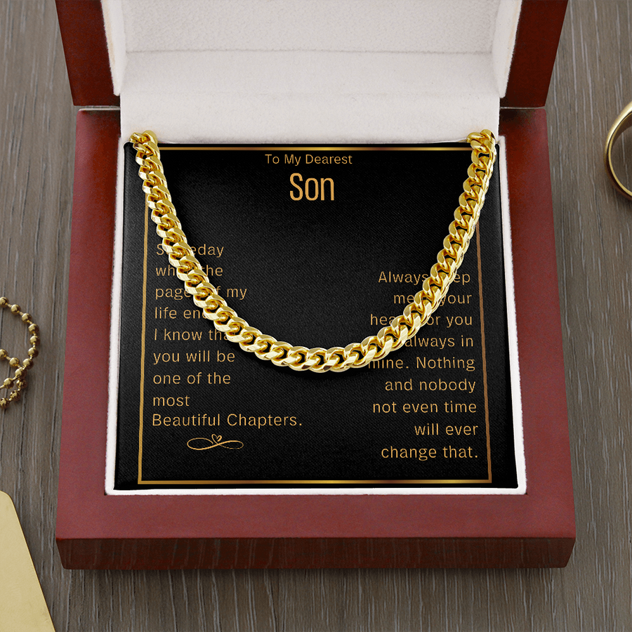 To My Son Gift From Mom | Christmas Gift For Son From Mom | Son Cuban Link Chain Necklace | Sentimental Meaningful Gifts For Son Christmas