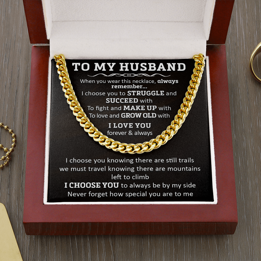Gift For Husband - Grow old never forget Chain Necklace
