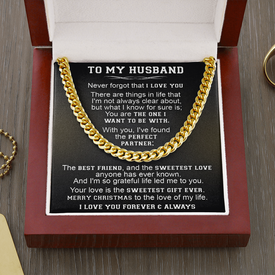 Gift For Husband - Clear About - Cuban Link Cuban Link Chain