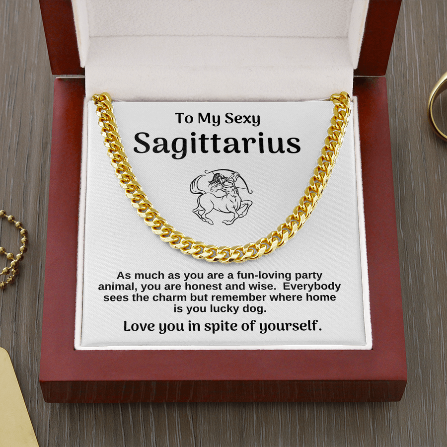 Sexy Sagittarius Cuban Chain Gift from Wife or Girlfriend Cuban Link Chain