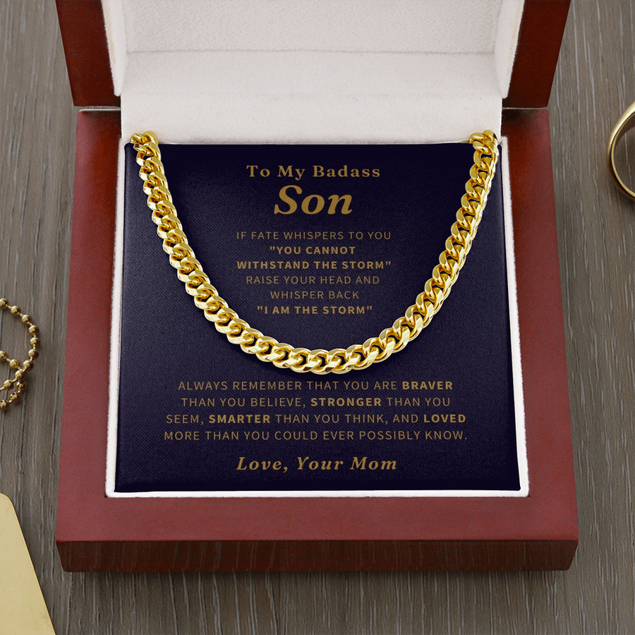 To My Badass Son Necklace, To Son From Mom, Son Birthday Gift, Christmas Gift, Necklace For Boy