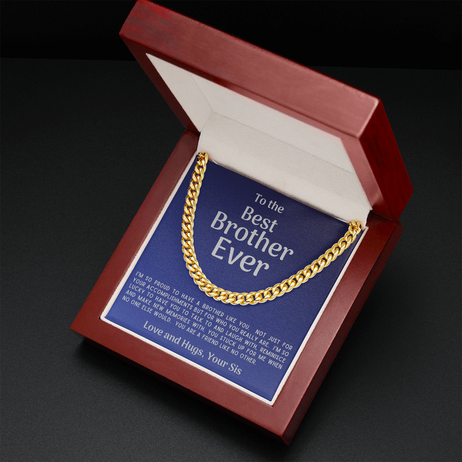 Best Brother Ever Cuban Link Necklace Gift from Sister Cuban Link Chain