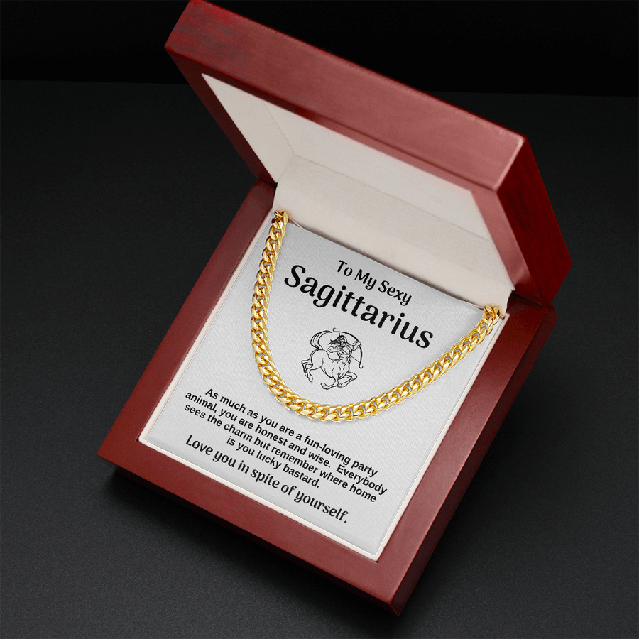 To Sexy Sagittarius Cuban Chain Necklace Gift for Husband Cuban Link Chain