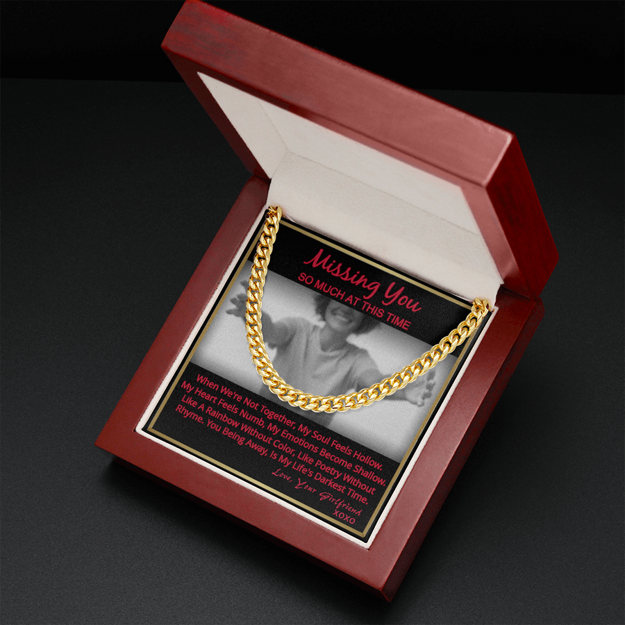 Long Distance Relationship Gift For Boyfriend Missing You, Cuban Link Necklace From Girlfriend Cuban Link Chain