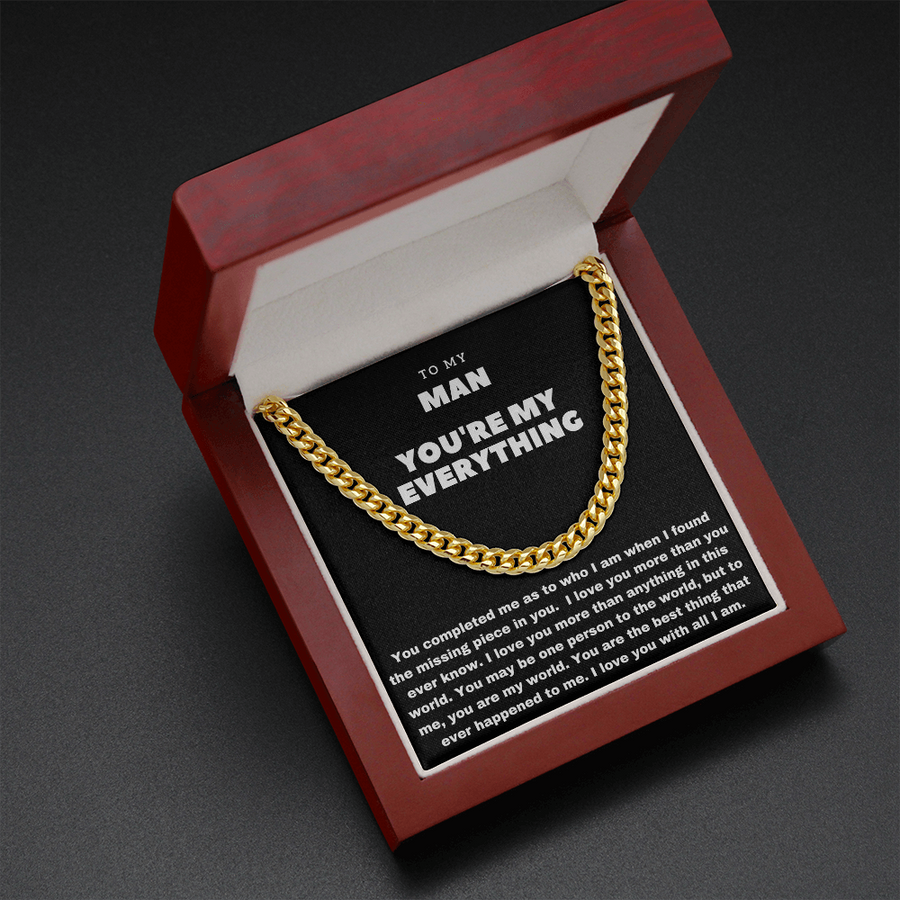 Romantic Cuban Chain for Boyfriend, Meaningful Gift for him, Deployed Boyfriend, Cute. Unique Boyfriend Cuban Link Chain