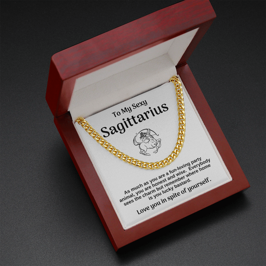 To Sexy Sagittarius Cuban Chain Necklace Gift for Husband Cuban Link Chain