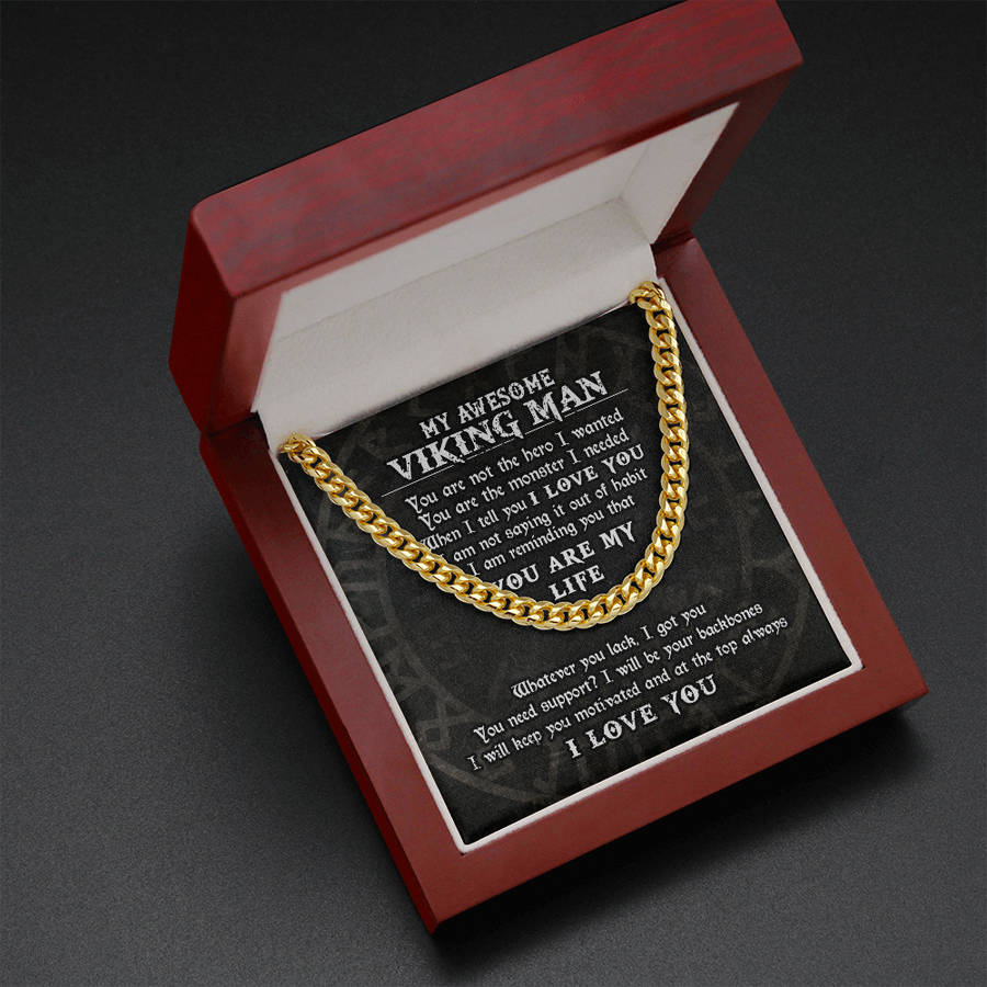 To My Awesome Viking Man Necklace, Viking Necklace For Men, Gift For Husband, Boyfriend