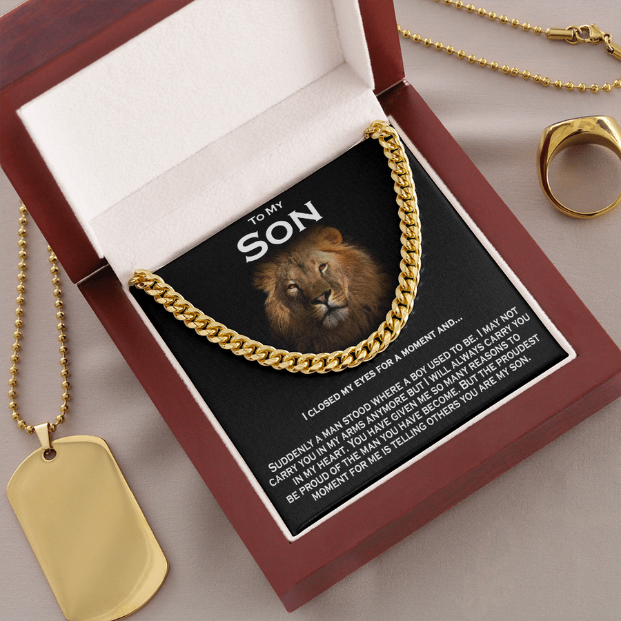 To My Son | Solid Cuban Chain Necklace Cuban Link Chain