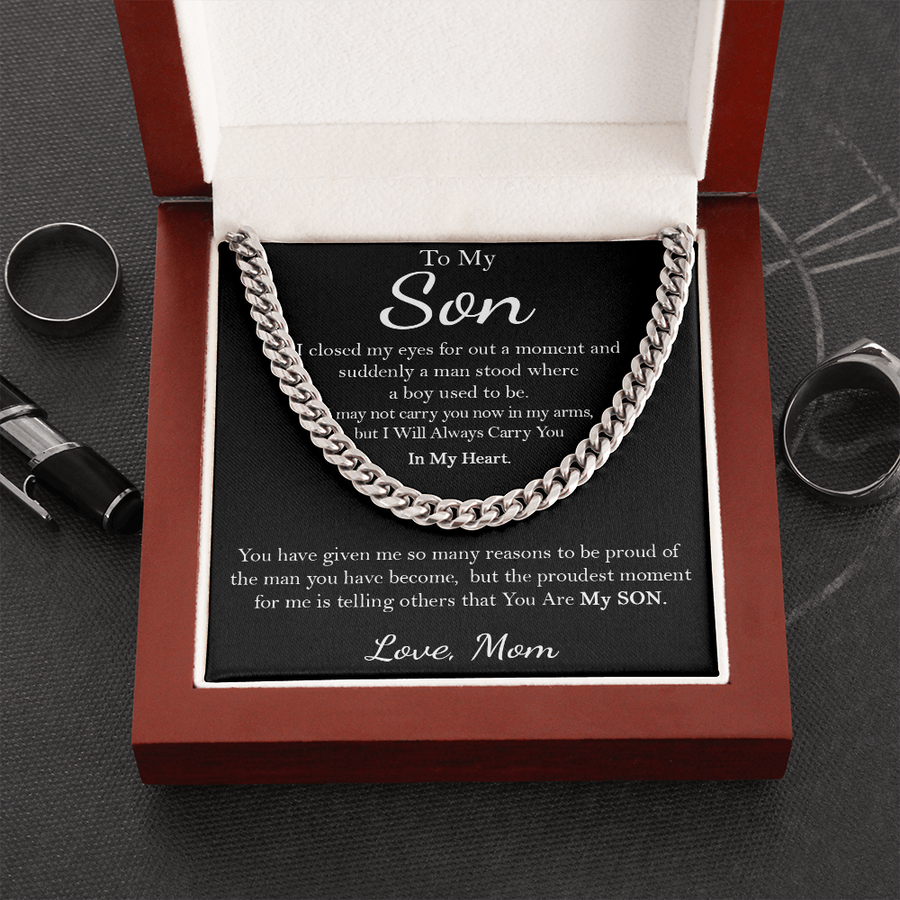 To My Son Necklace, Son Birthday Gift From Mom, Christmas Gift For Son