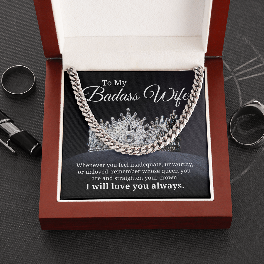 (Almost Gone) - Remember Whose Queen You Are - Cuban Link Chain Necklace