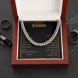Grandson Cuban Chain Jewelry, Necklace For Grandson, Keepsake Gifts For Grandsons, Personalized Gifts For Grandson Christmas Gift