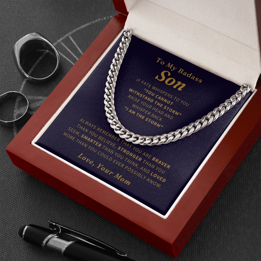 To My Badass Son Necklace, To Son From Mom, Son Birthday Gift, Christmas Gift, Necklace For Boy