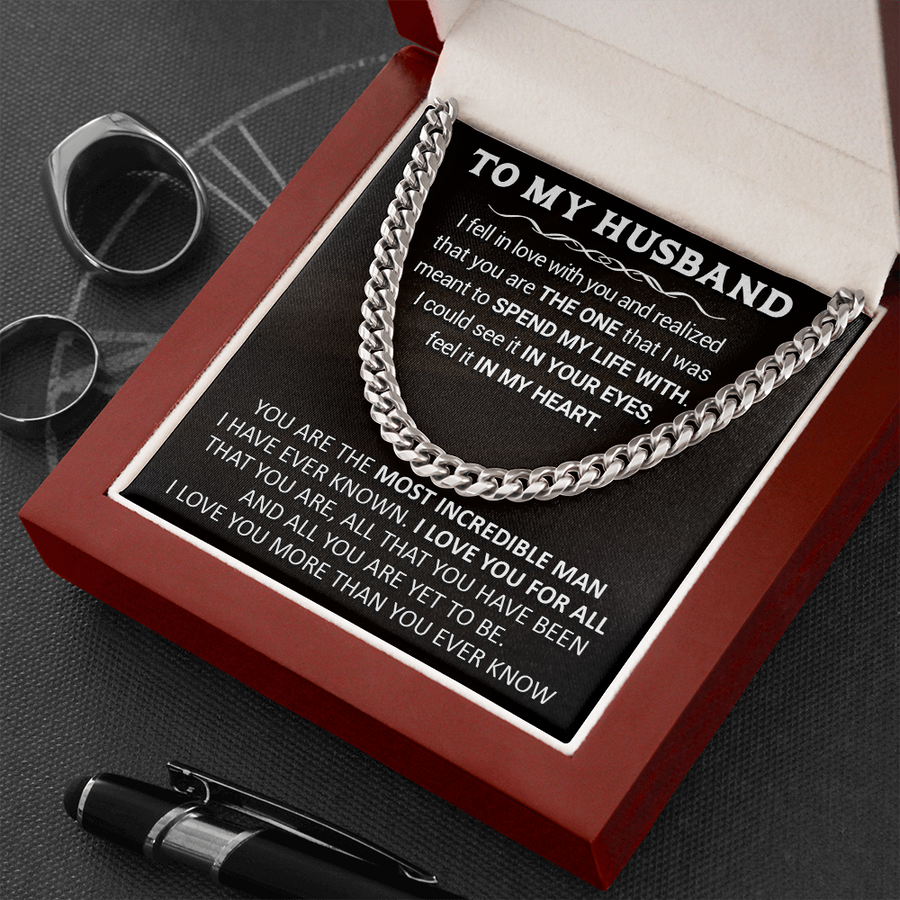 Gift For Husband - Love You More - Cuban Link Cuban Link Chain