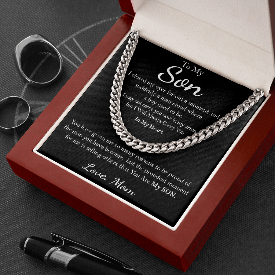 To My Son Necklace, Son Birthday Gift From Mom, Christmas Gift For Son
