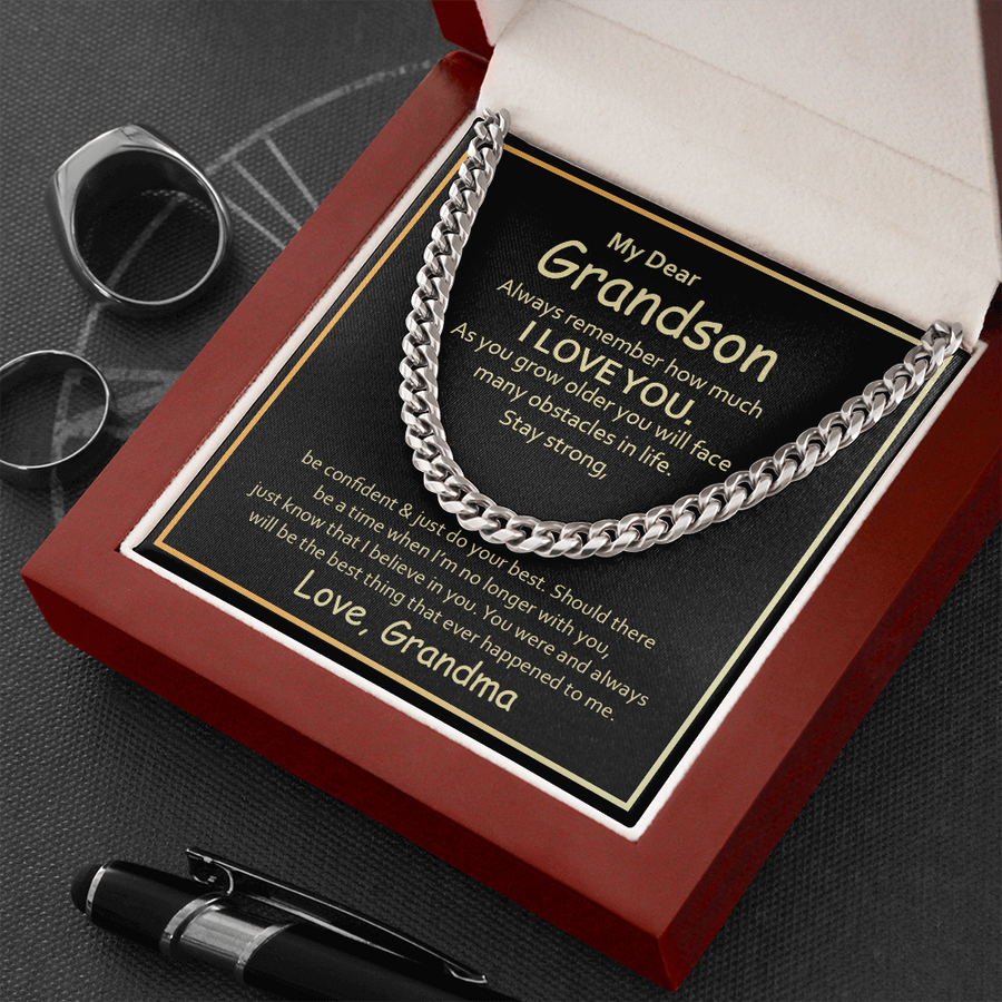 My Dear Grandson Cuban Link Chain Necklace