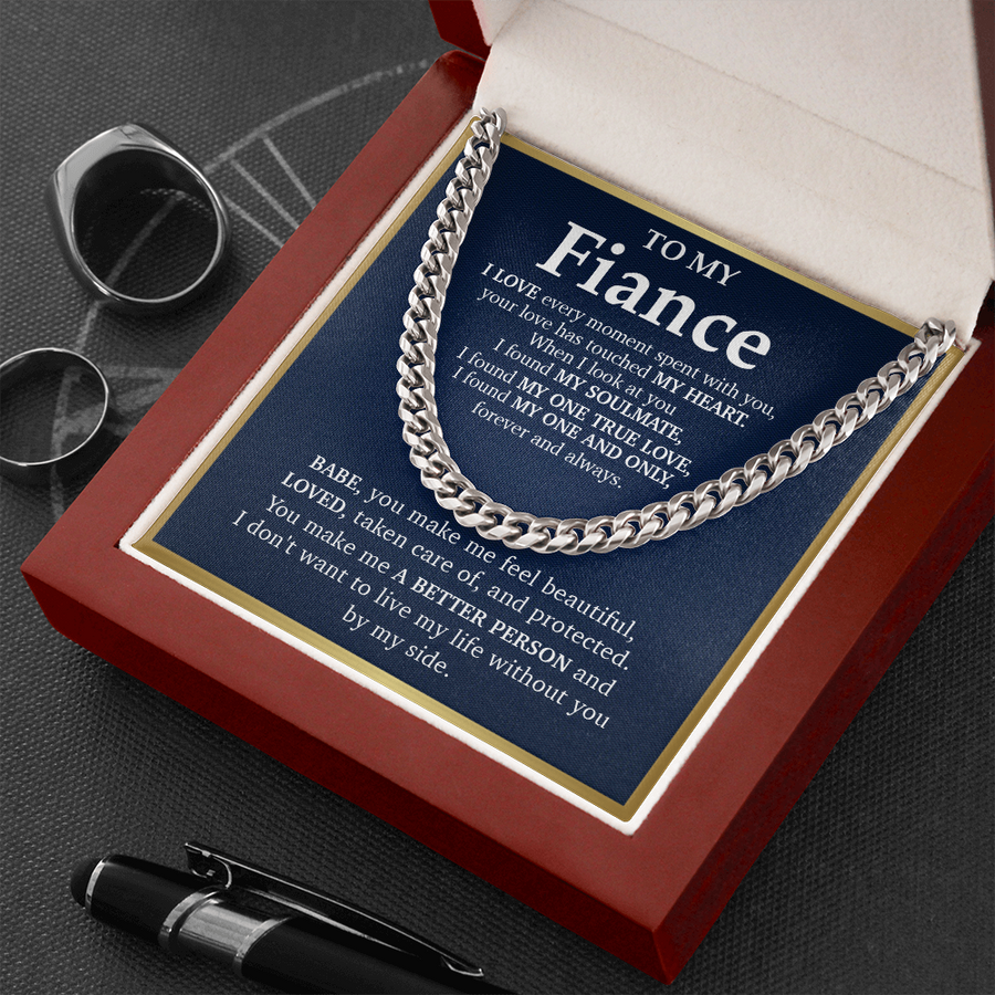 FA002 // Cuban Link Chain Necklace // Gift For FIANCE
