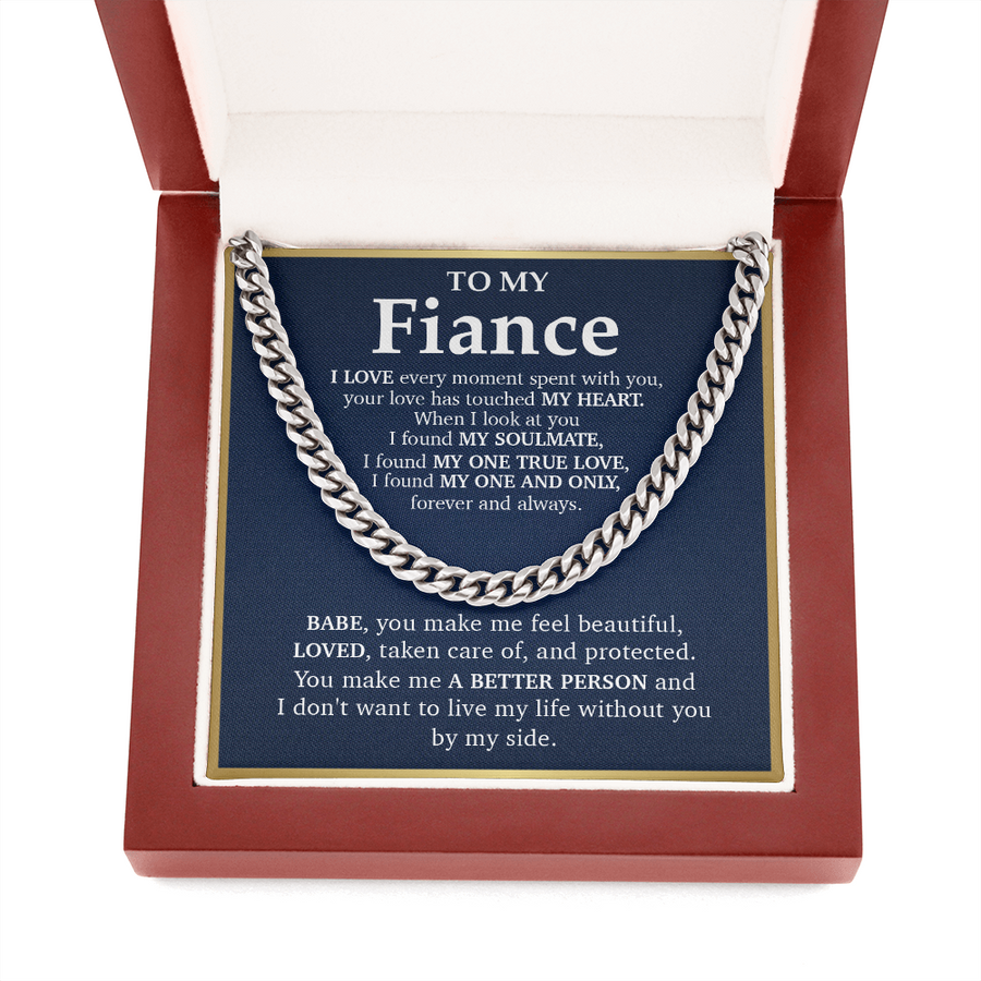 FA002 // Cuban Link Chain Necklace // Gift For FIANCE
