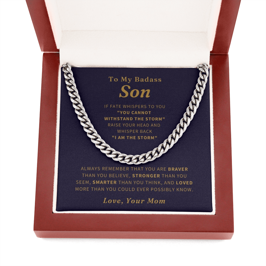 To My Badass Son Necklace, To Son From Mom, Son Birthday Gift, Christmas Gift, Necklace For Boy