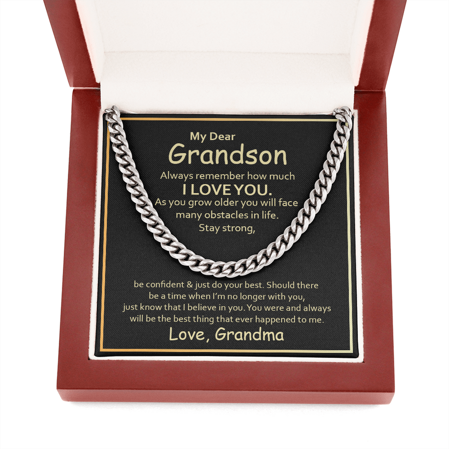 My Dear Grandson Cuban Link Chain Necklace