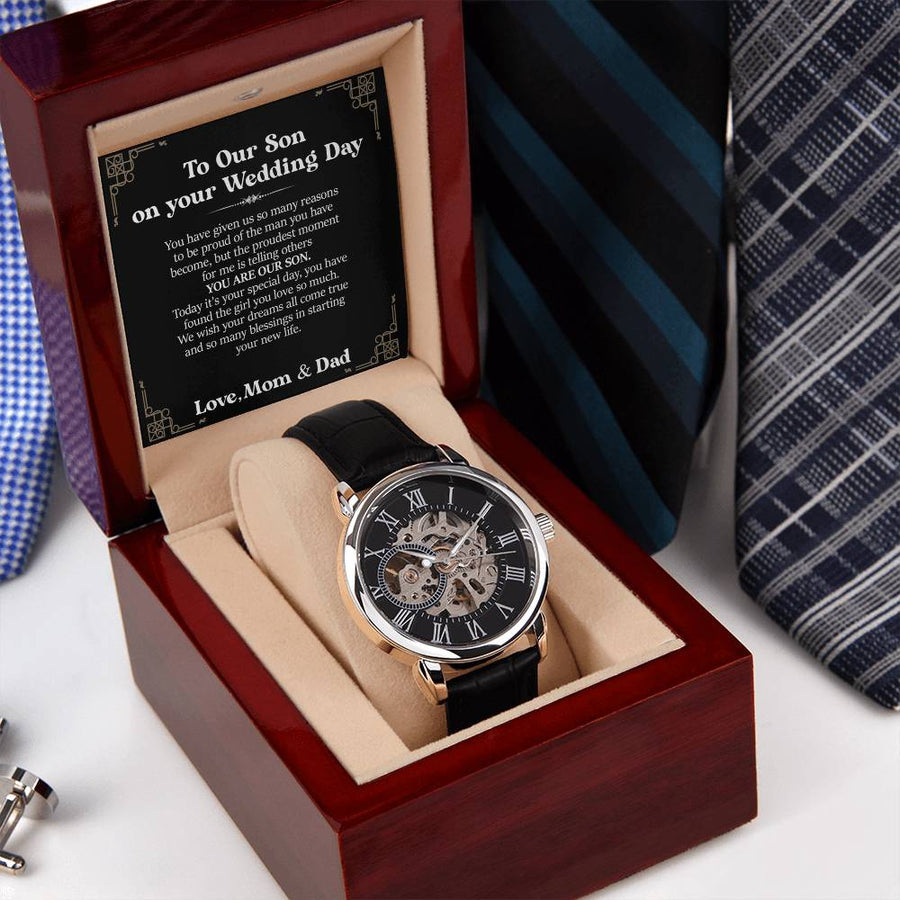 To Our Son On Your Wedding Day - Openwork Watches