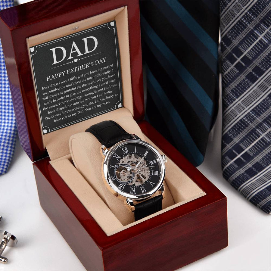 Father's Day Gift For Dad From Daughter To My Dad Openwork Watch Watch For Dad