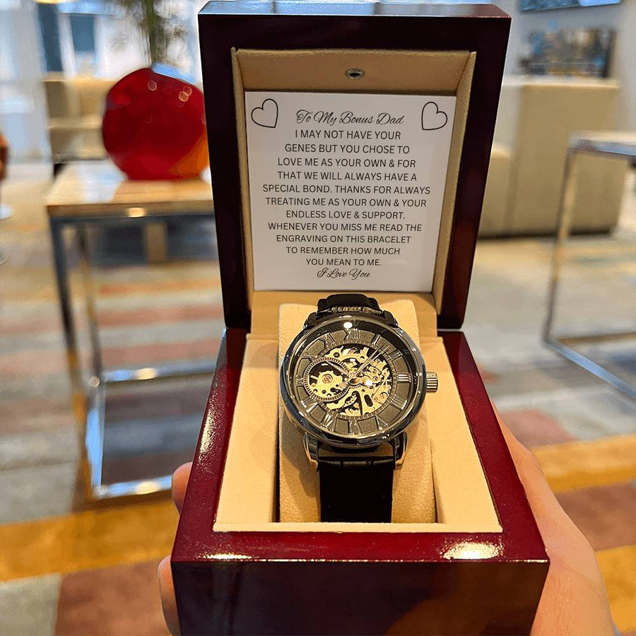 Bonus Dad Gift, Father's Day Gift For Bonus Dad, Stepdad Gift, Birthday Gift For Bonus Dad, To My Bonus Dad, Thank You Gift - Openwork Watches