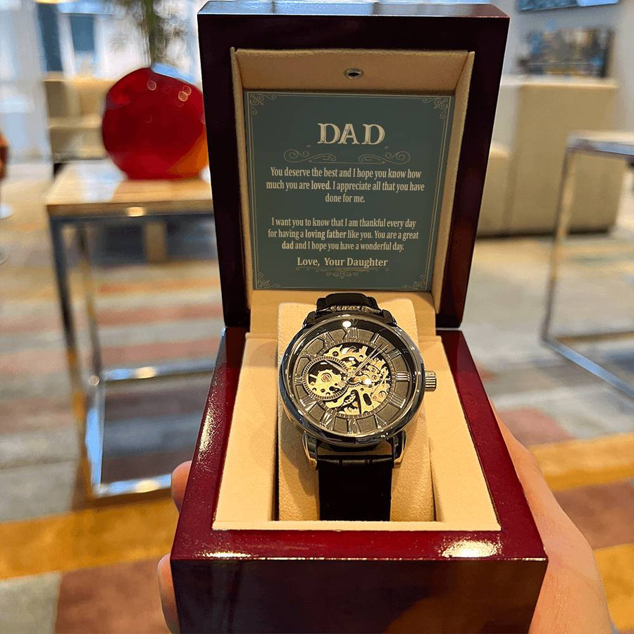 To My Dad Gift Watch Openwork Watch For Dad Watch For Men Father's Day Gift Watch Dad Birthday Gift To Dad From Daughter