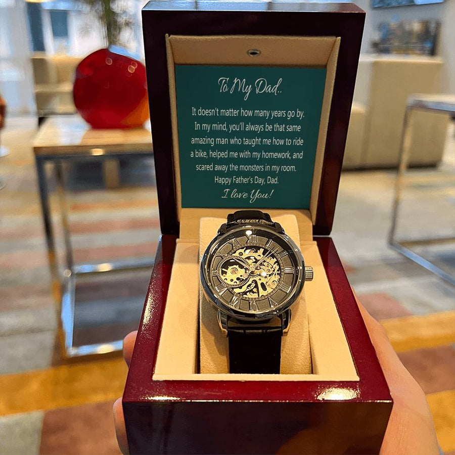 Wrist Watch For Dad Men's Openwork Watch Father's Day Gift From Daughter Gift From Son Dad Birthday Gift Watch With Message Card(3)