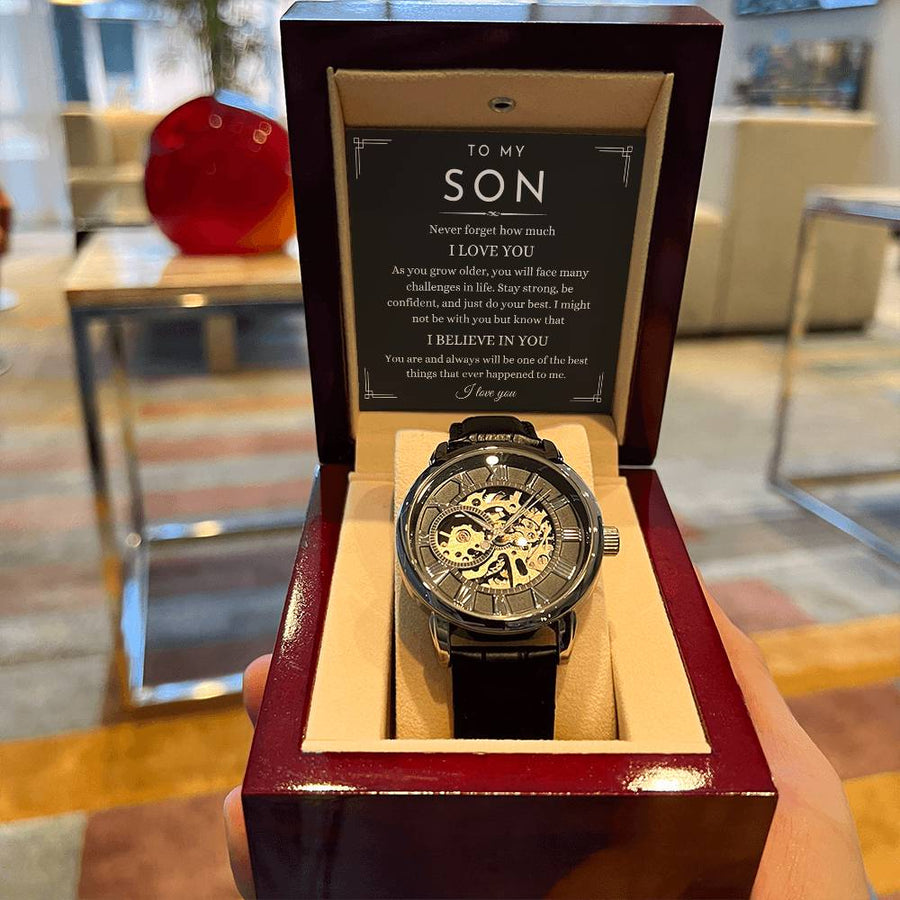 To My Son Never Forget I Love You - Openwork Watches