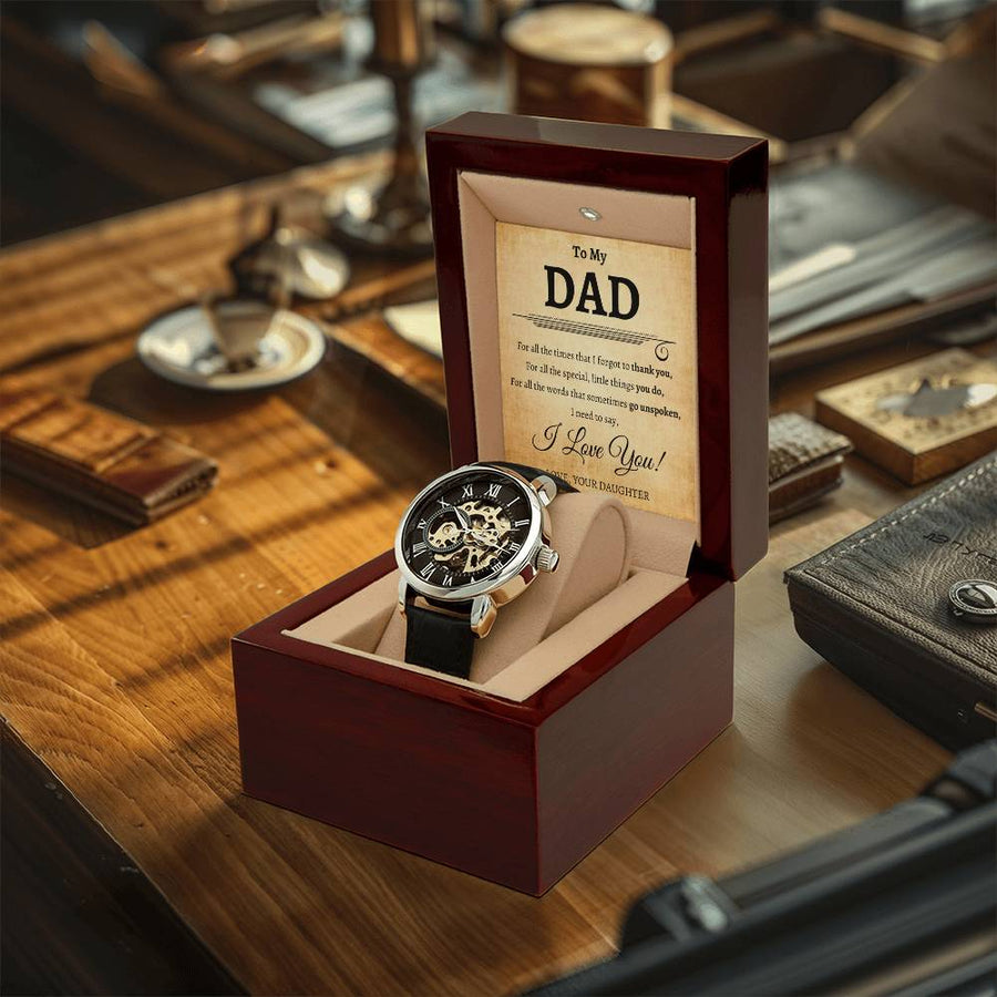 To My Dad Best Fathers Day Gift For Dad Dad Openwork Watch Luxury Watch Gift For Dad Meaningful Fathers Day Gift For Daddy