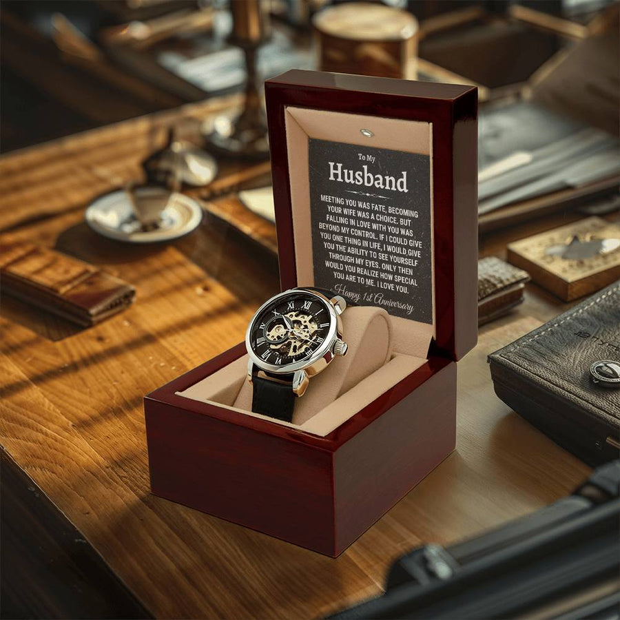 To My Husband 1 Year Anniversary Gift For Husband 1St Anniversary Gift For Husband Meaningful Gift For Husband Openwork Watch