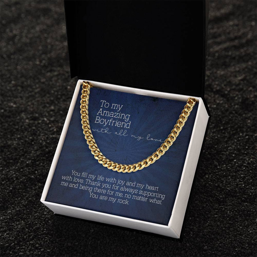To My Amazing Boyfriend Cuban Link Chain Necklace From Girlfriend Gift For Him
