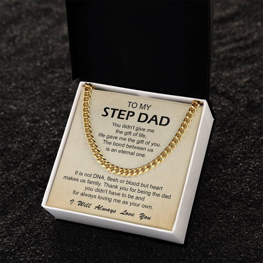 To My Step Dad Cuban Link Chain Necklace Step Dad Gift Fathers Day Gift For Stepdad Step Dad Birthday Gift