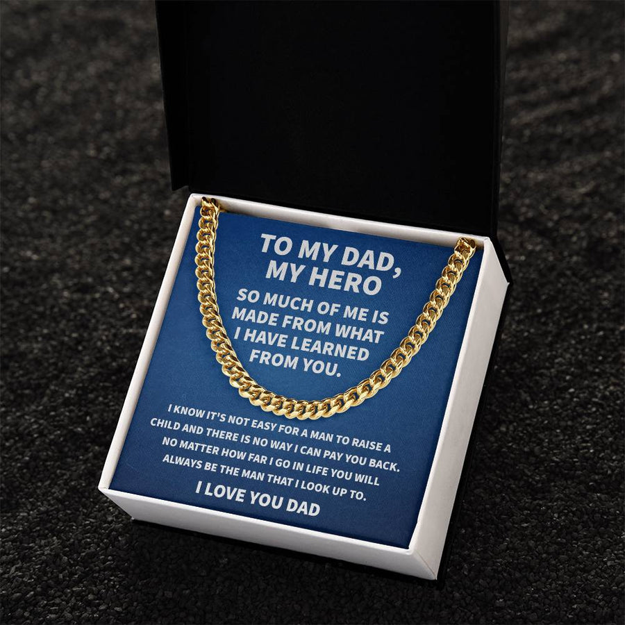 Gift For Dad From Daughter Fathers Day Gift From Son Silver Cuban Link Chain Dad Birthday Gift Father Of The Bride Fat