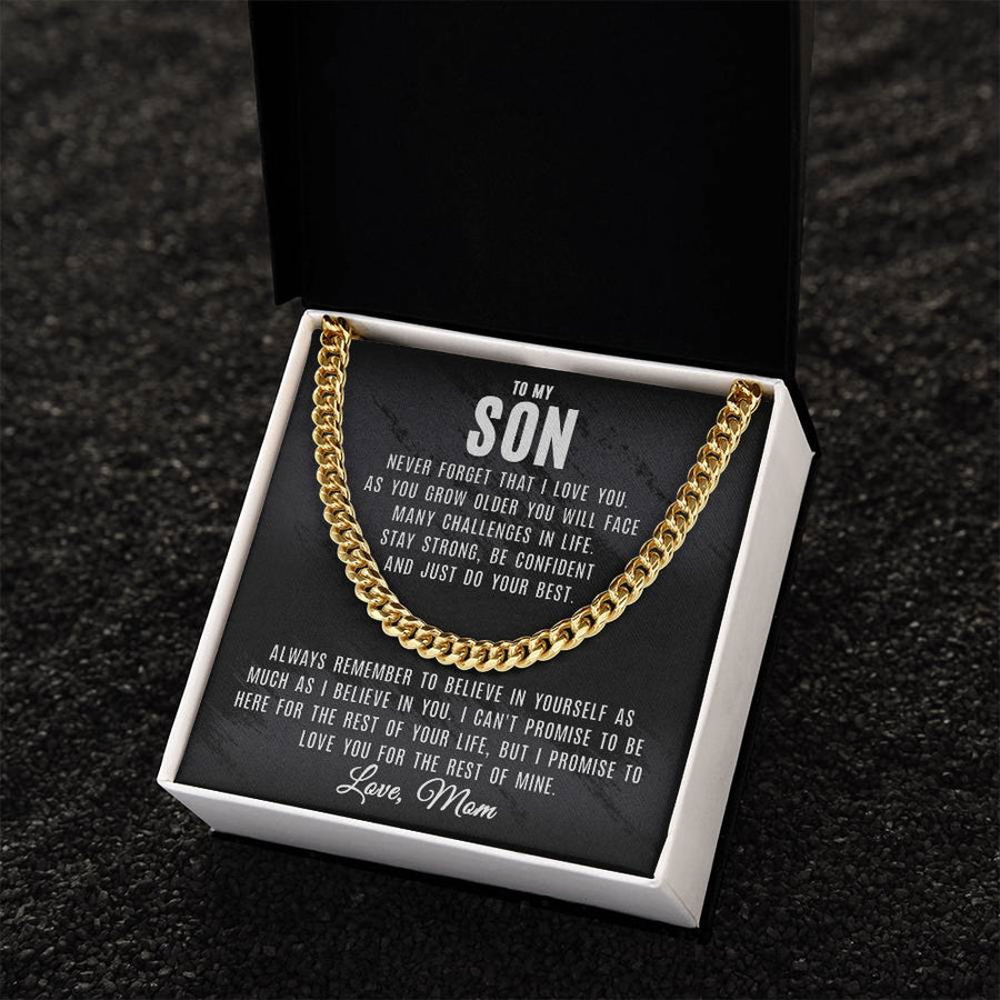 To My Son - Believe In Yourself - Cuban Link Chain Necklace