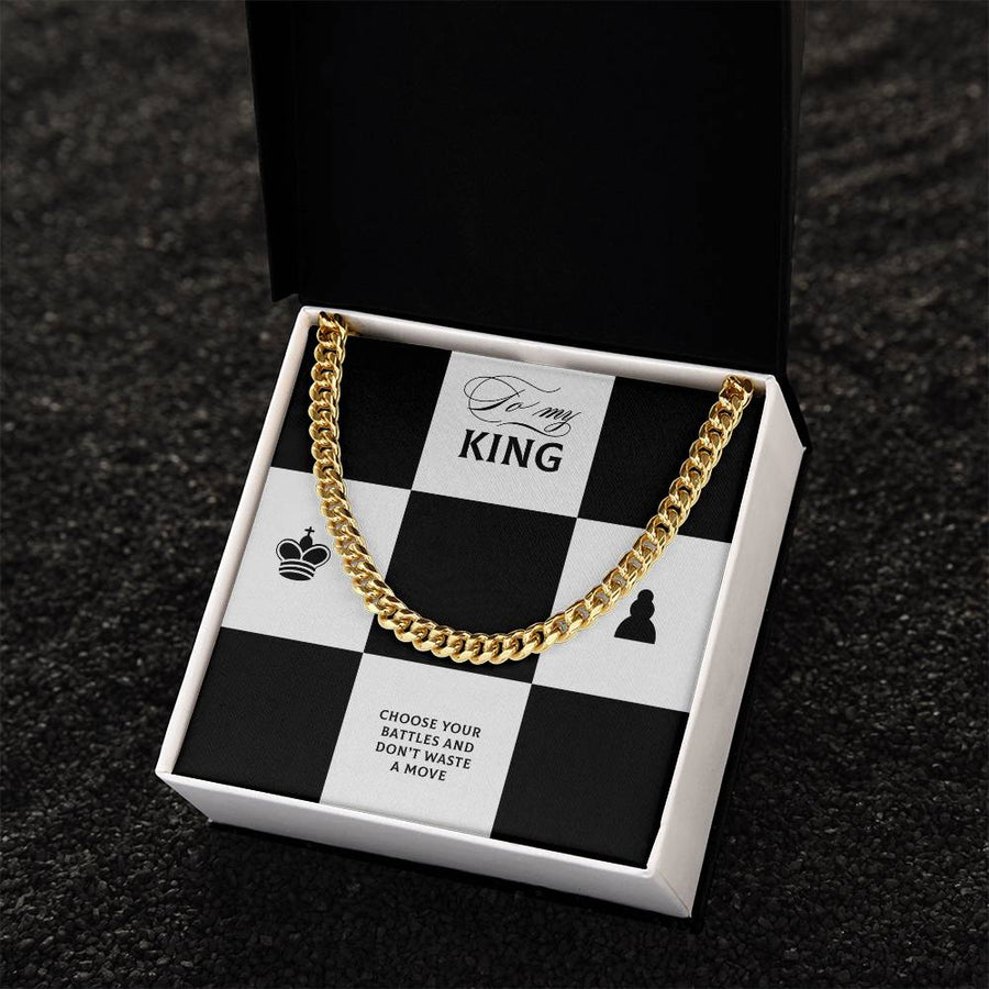 To My King Cuban Link Chain Gift To Husband Boyfriend Fiancé Gifts For Him Men Chain Necklaces