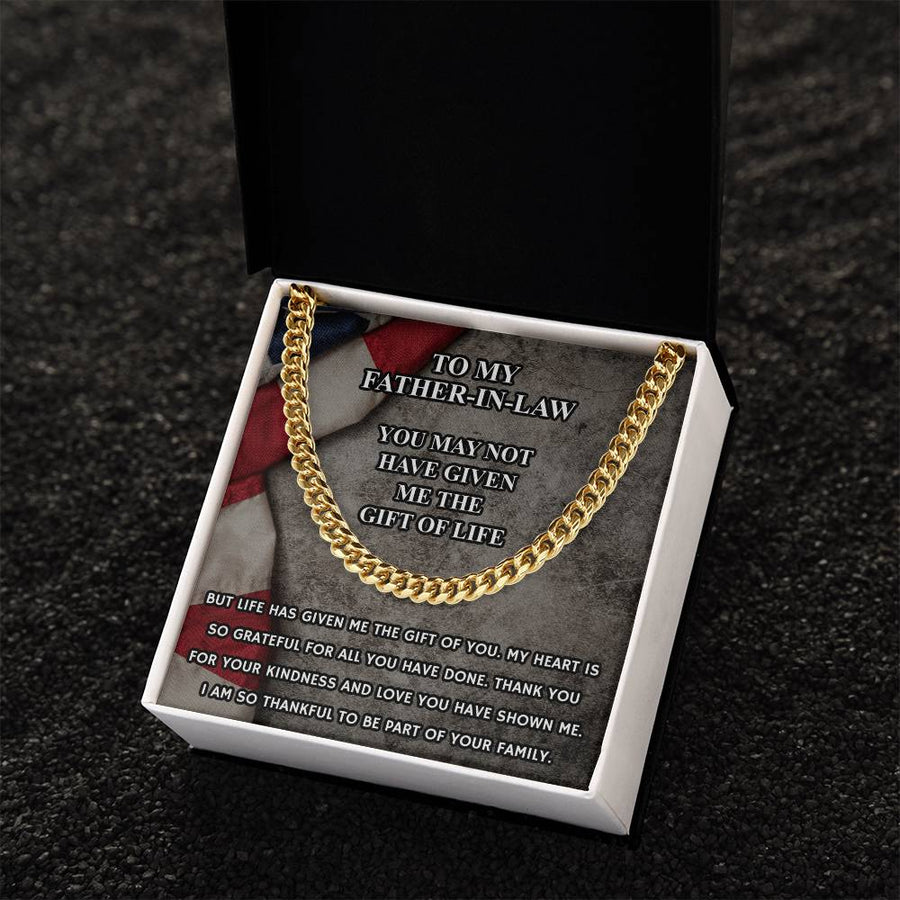 Father In Law Gift From Daughter In Law Fathers Day Gift For Father In Law Christmas Gift For Father In Law Military G Cuban Link Chain