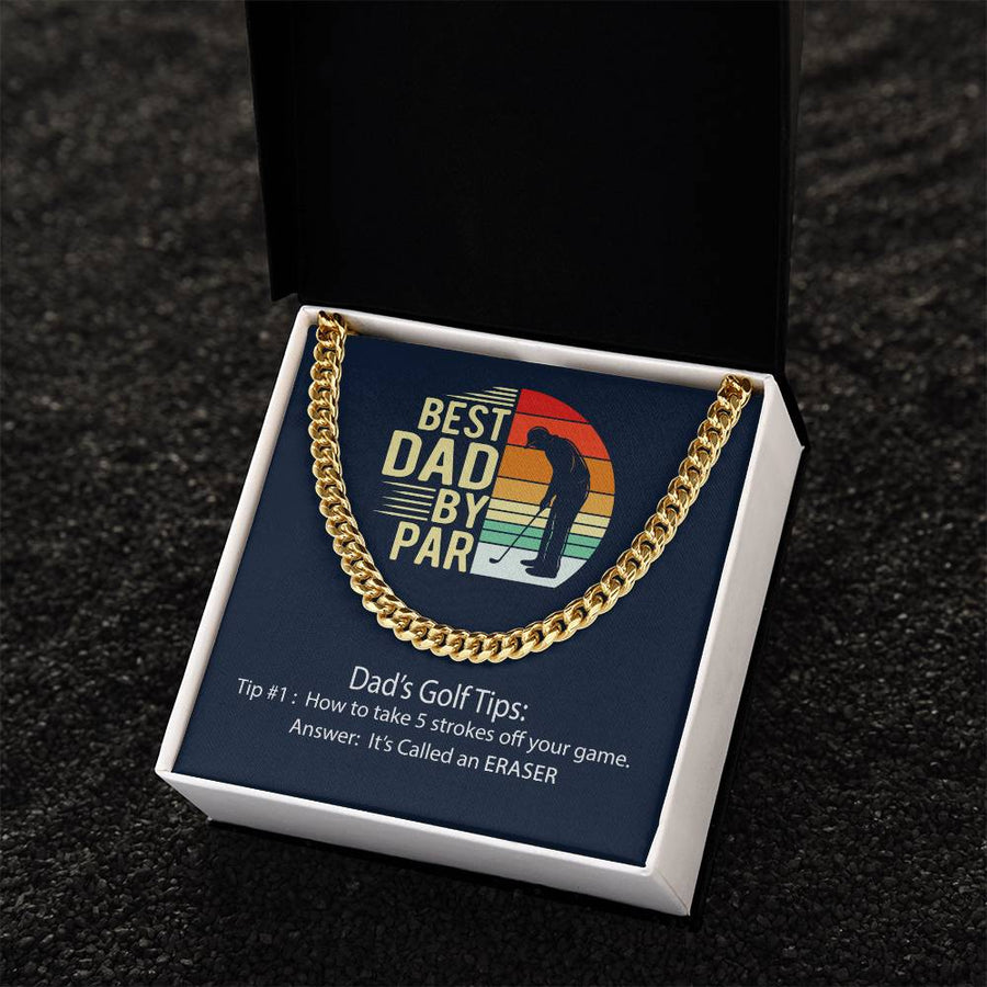 Cuban Link Chain Men Best Dad By Par Gift Necklace For Dad Father's Day Gift Dad Birthday Gift