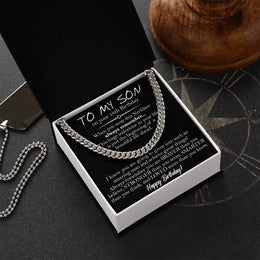 18Th Birthday Gift For Son To My Son 18Th Birthday Cuban Chain Necklace Keepsake 18Th Birthday Gift For Him Cuban Link Chain