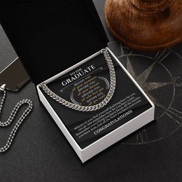 Graduation Gift For Him Congratulation Graduate Necklace For Men Son Graduation Gift Cuban Link Chain
