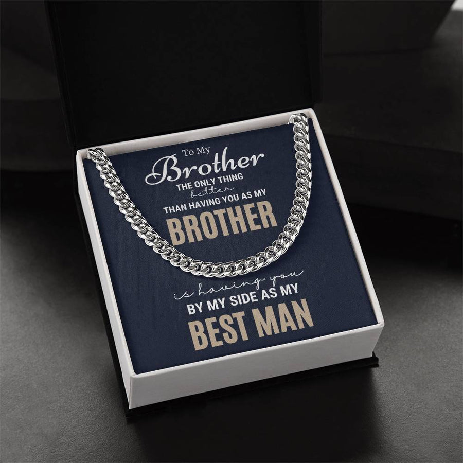 Best Man Gift Wedding Gift For Brother Brother Best Man Gift Best Man Gifts Ideas For Brother Groomsman Wedding Gift F Cuban Link Chain