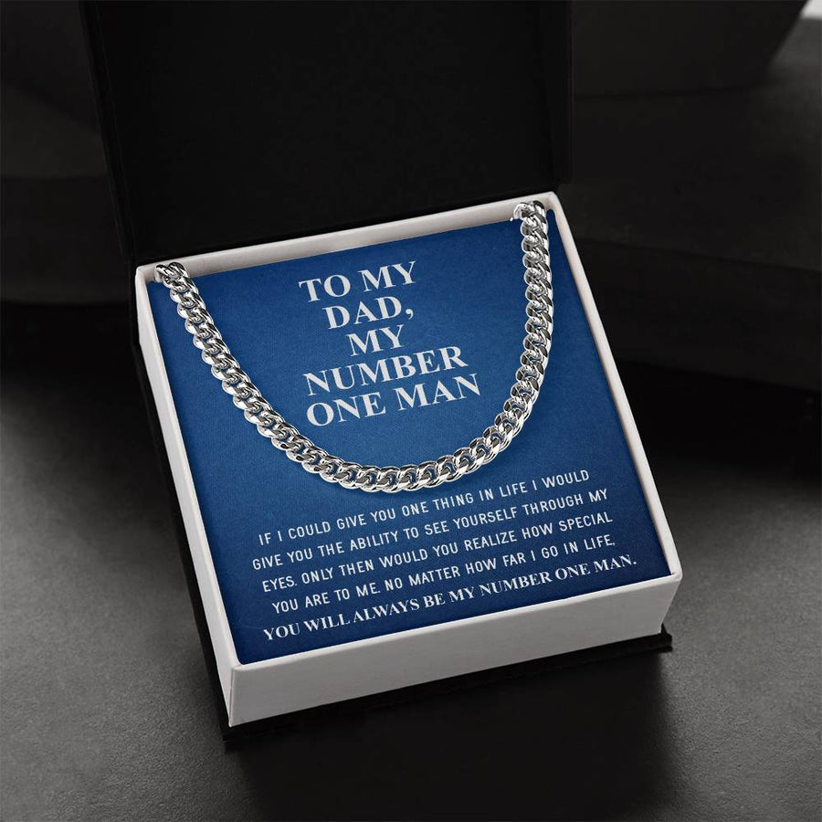 Gifts For Dad From Daughter Fathers Day Gift From Son Silver Cuban Link Chain Dad Birthday Gift Father Of The Bride Fa